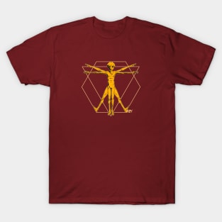 Vitruvian Alien Orange T-Shirt